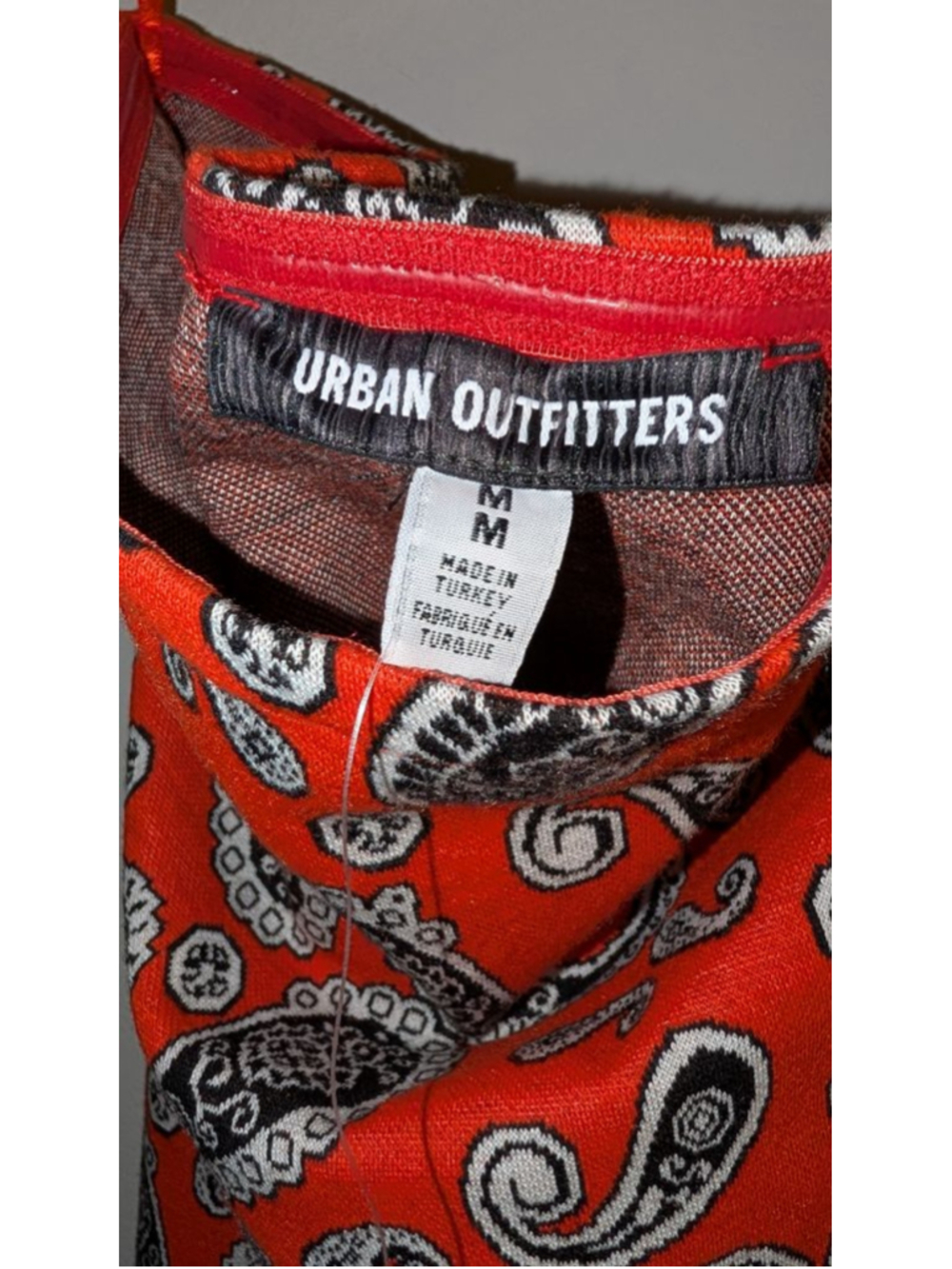 Urban Outfitters Orange Black Paisley Strapless Mini Dress M, womens - Picture 3 of 5